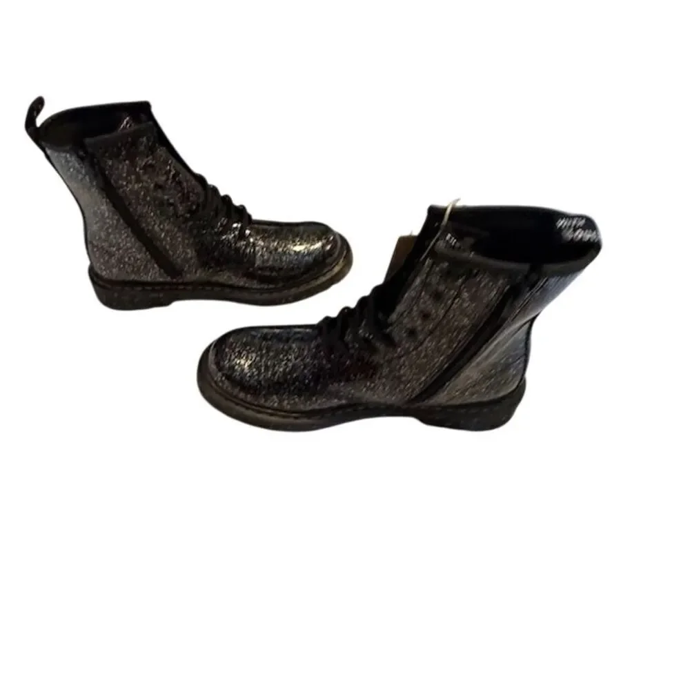 Dr. Martens 1460 Kids Black Glitter Lace-Up Boots Size 6 US